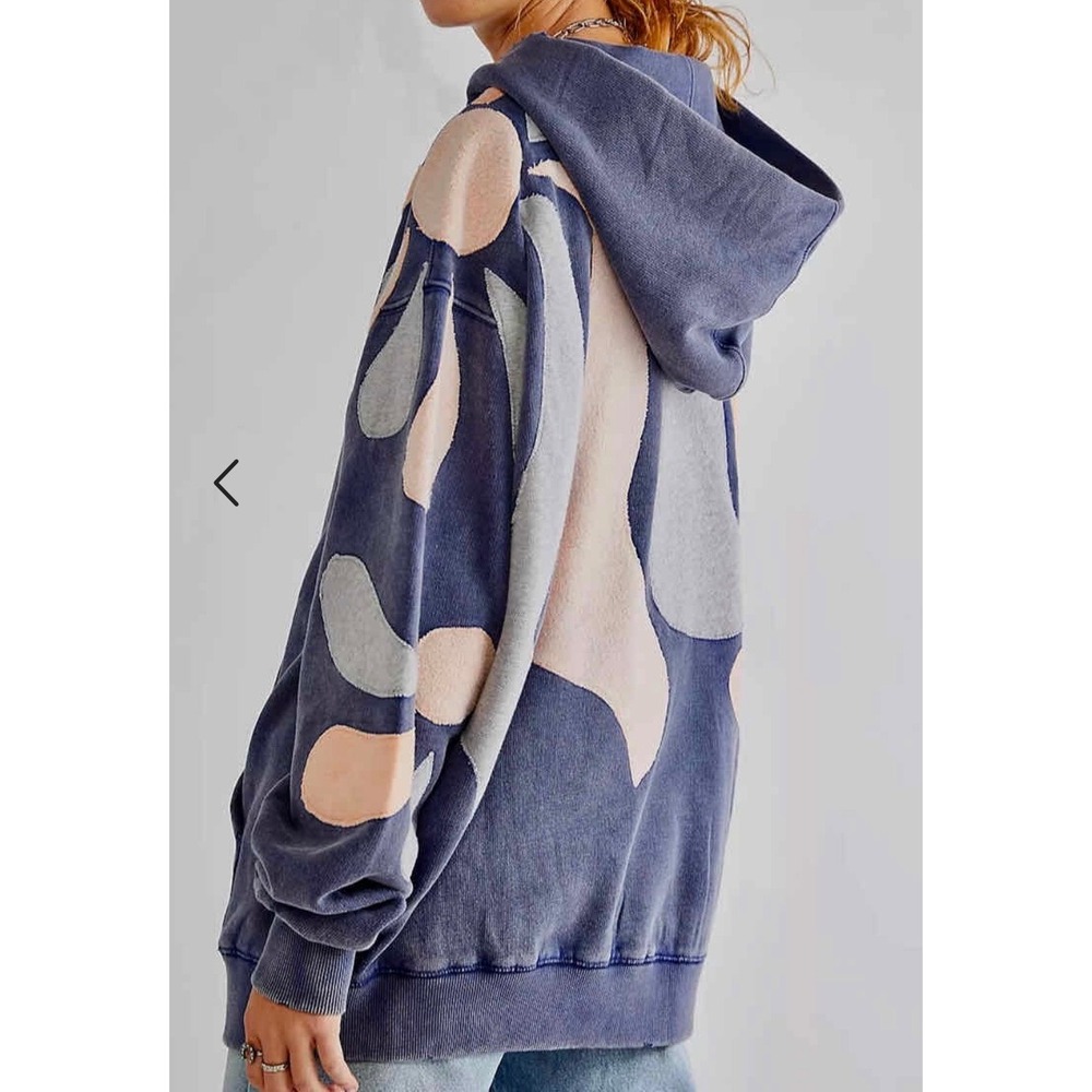 We the Free It's a Vibe Hoodie Oversized & Distressed Abstract Patchwork XS - Picture 2 of 11